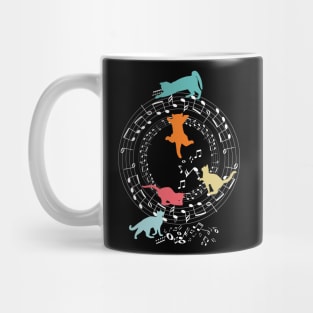 Funny Cats Playing Music Notes Mug